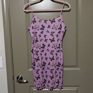 SHEIN Pink Butterfly Print Slip Dress